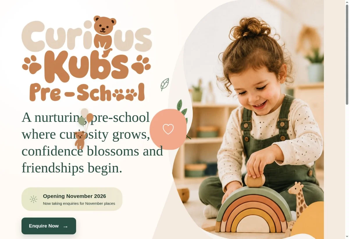 Curious Kubs website design by Orqa