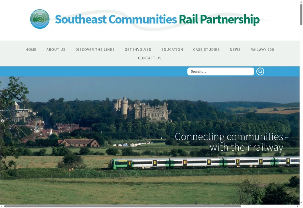 Southeast Communities Rail Partnership website screenshot